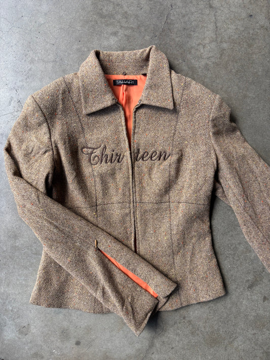 “Thirteen” Embroidered Tweed Jacket