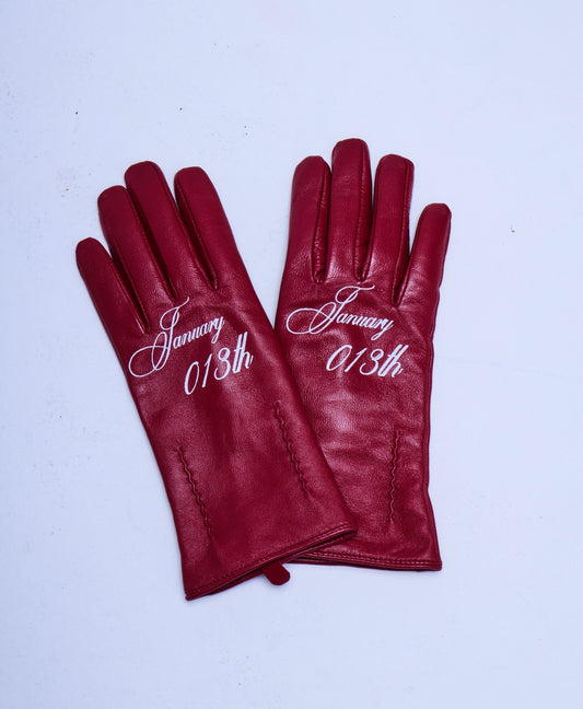January 013th Red Leather Gloves